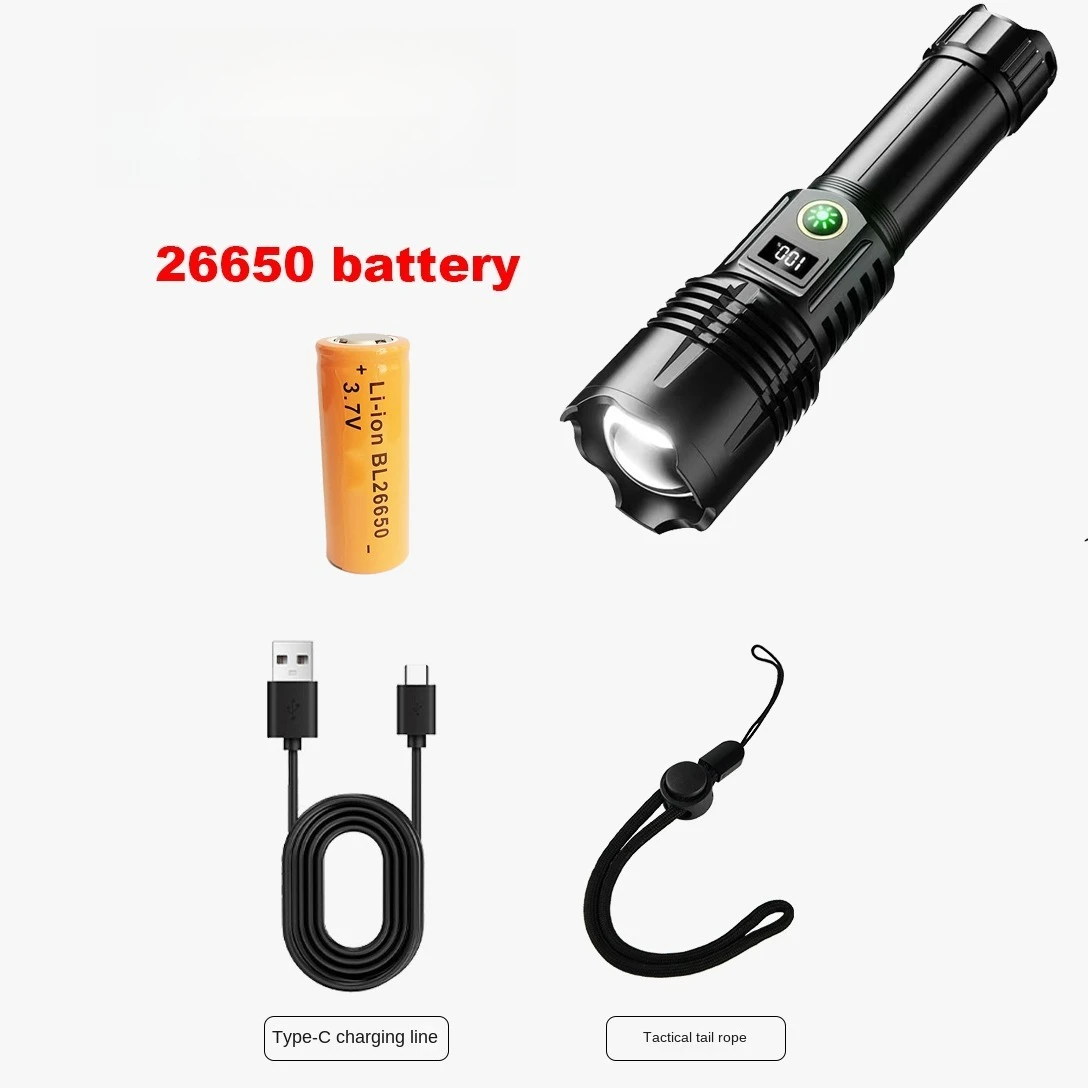 Portable Rechargeable Led Flashlight Telescopic Zoom Waterproof Tactical Torch Self Defense Lantern Flashlights for camping - Image 9
