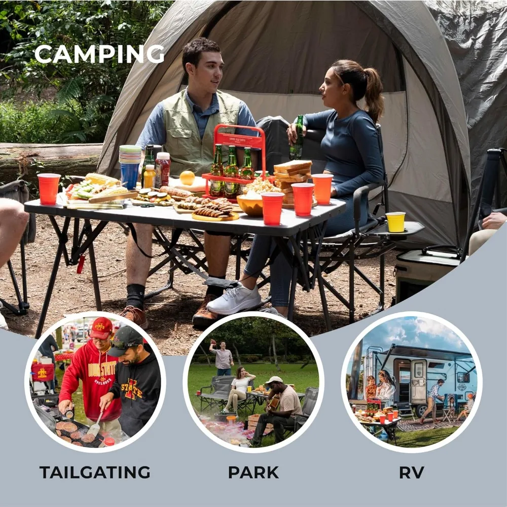 Cococabana X Camphor Portable Folding Table with Adjustable Shoulder Strap for Camping, Tailgating, Picnic, RV - Roll Up Design, - Image 6