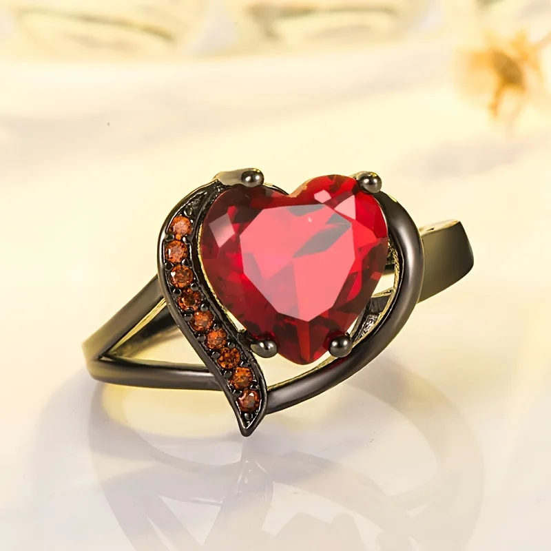 Charm Couple Rings For Men Stainless Steel Celtic Dragon Ring Heart Red Zircon Women Wedding Rings Set Valentine's Day Jewelry - Image 4