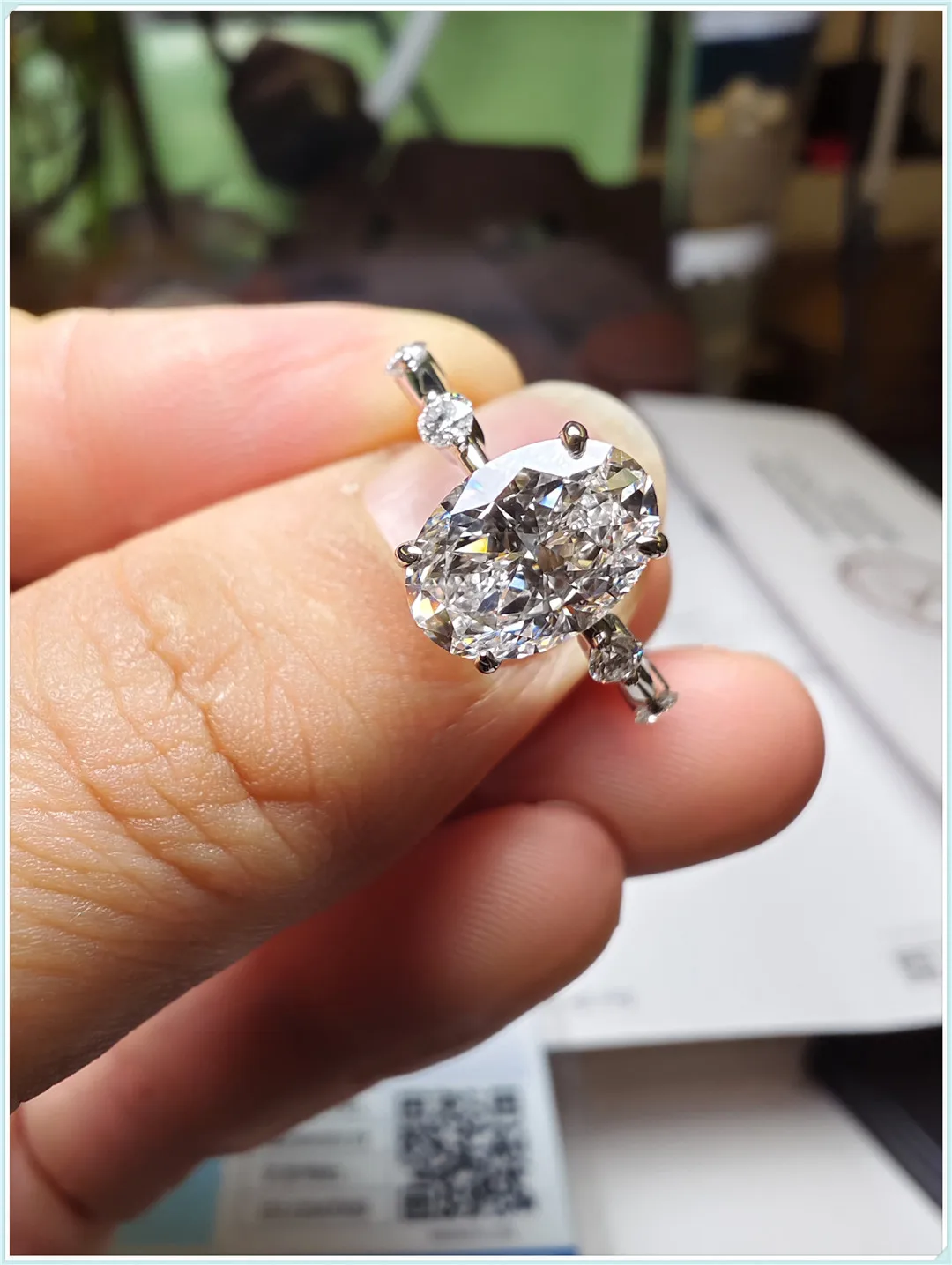 18K white gold diamond ring 2CT Laboratory Growth diamond E color IGI Certificate wedding diamond ring factory custom Valentine'