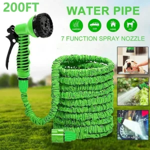 25FT-200FT Expandable Magic Hose 7 Water Spraying Functions Gun Durable Materials Home Garden Watering Tools Lightweight Design