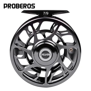 PROBEROS 3+1 BB Fly Fishing Wheel All Metal CNC Machine Fly Fishing Reel Cut Large Arbor Die Casting Aluminum Saltwater Fly Reel