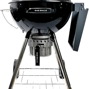 SnS Grills Slow ‘N Sear Kettle Grill with Deluxe Insert and Easy Spin Grate for Two-Zone Charcoal Grill Cooking,Low ‘N Slow Smok