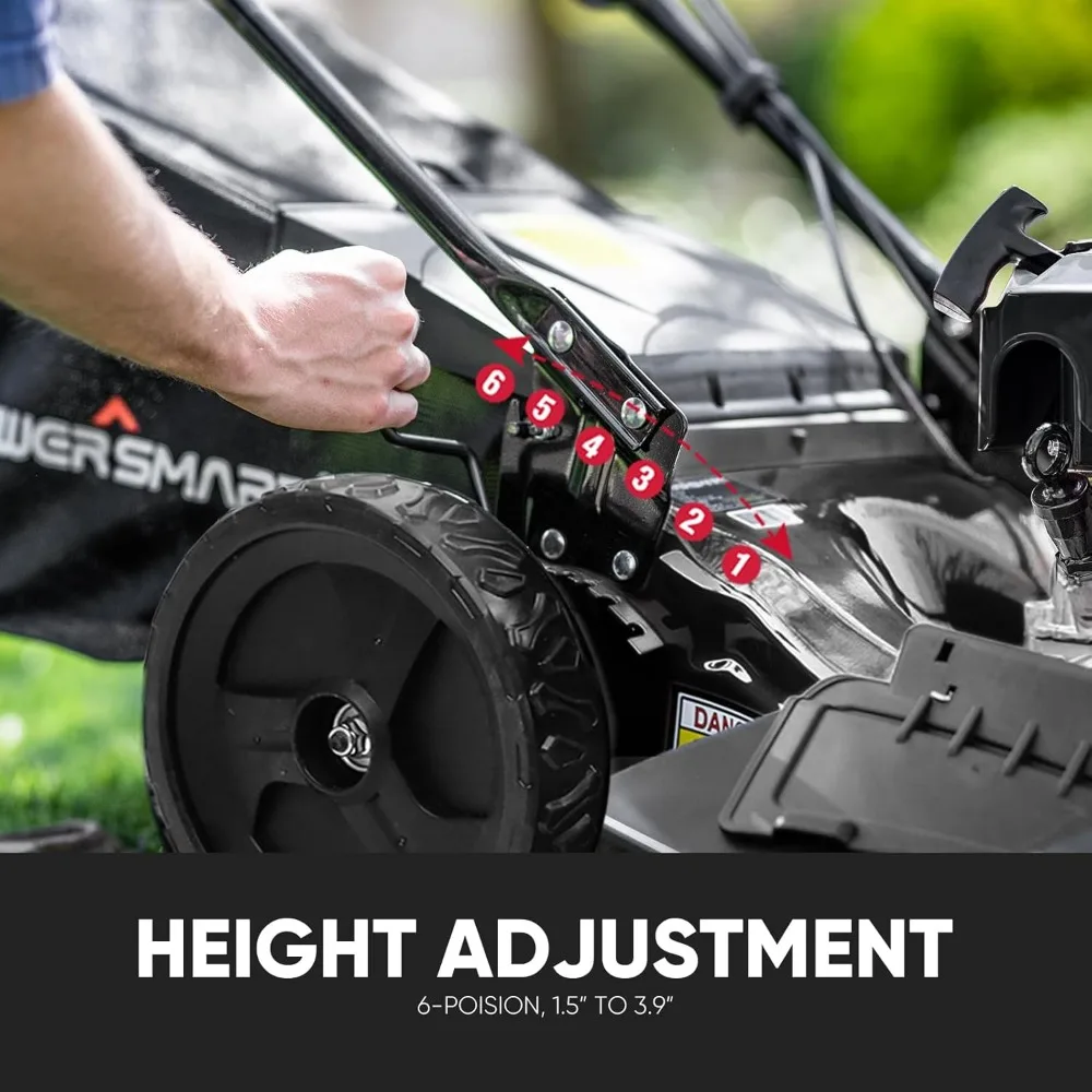 Self Propelled Gas Lawn Mower, 22 in. with 170cc OHV Engine, 3-in-1 Rear-Wheel-Drive High Wheels, Black - Image 5