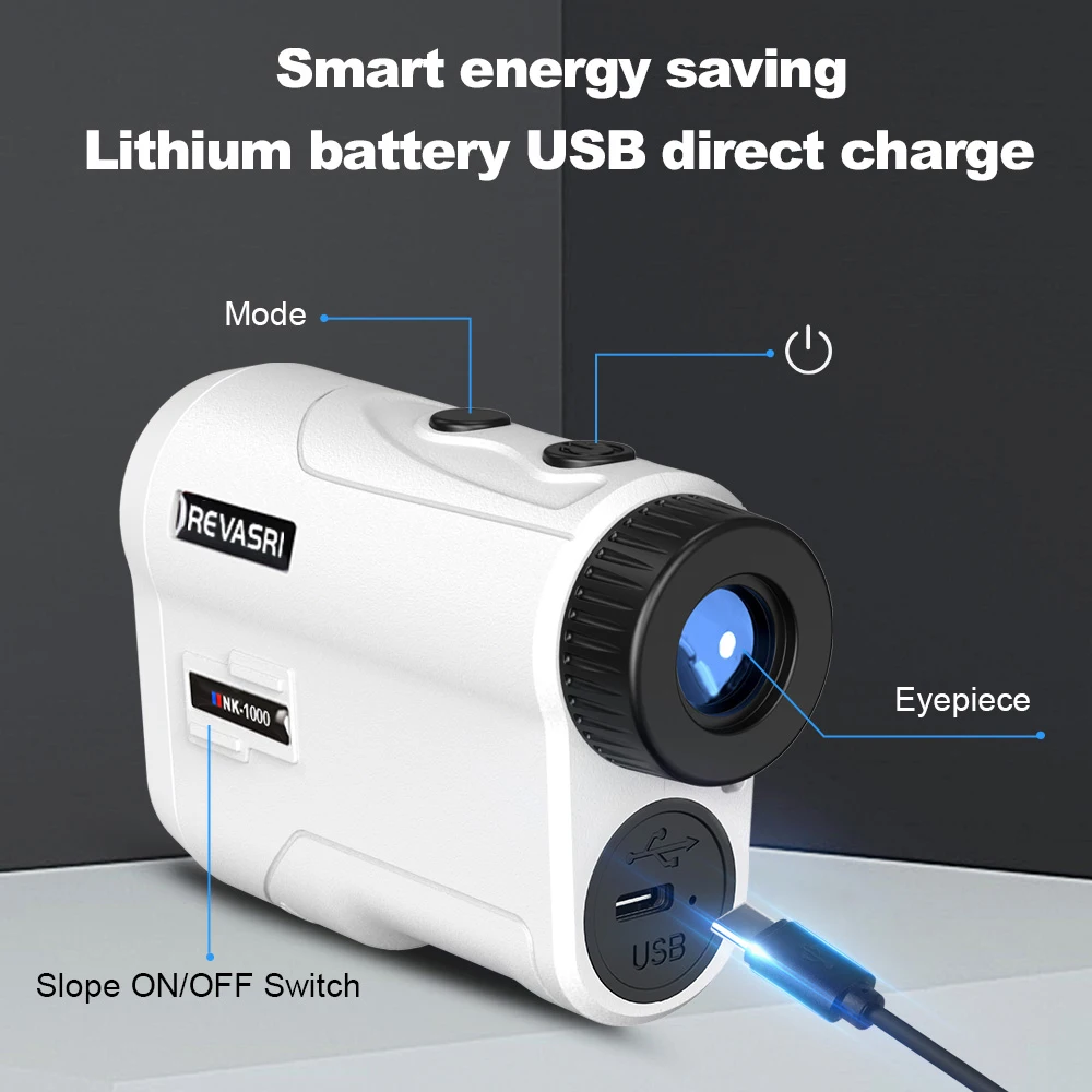 REVASRI Golf Rangefinder Rechargeable Distance Meter with Slope Switch and Flag Lock Vibration for Golfing Promotion and Hunting - Image 5