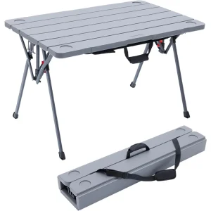 Cococabana X Camphor Portable Folding Table with Adjustable Shoulder Strap for Camping, Tailgating, Picnic, RV - Roll Up Design,