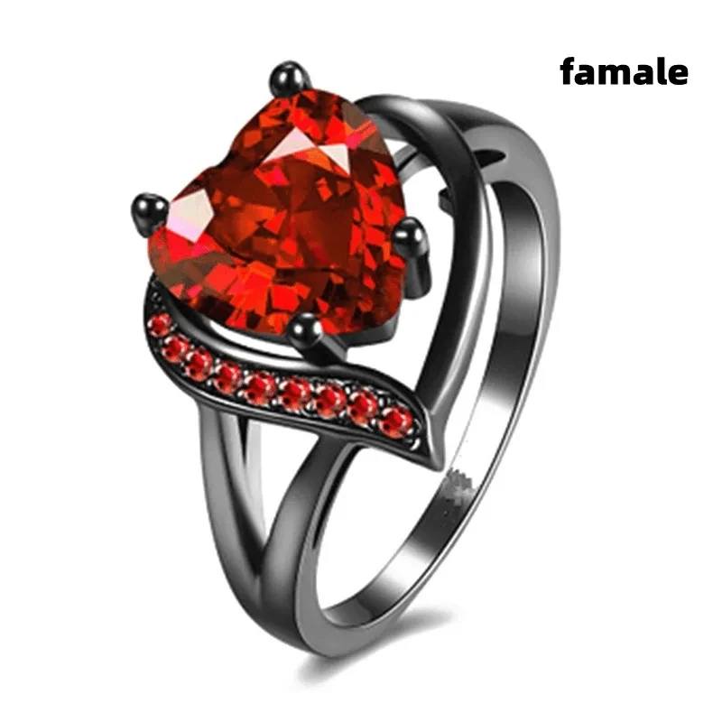 Charm Couple Rings For Men Stainless Steel Celtic Dragon Ring Heart Red Zircon Women Wedding Rings Set Valentine's Day Jewelry - Image 7